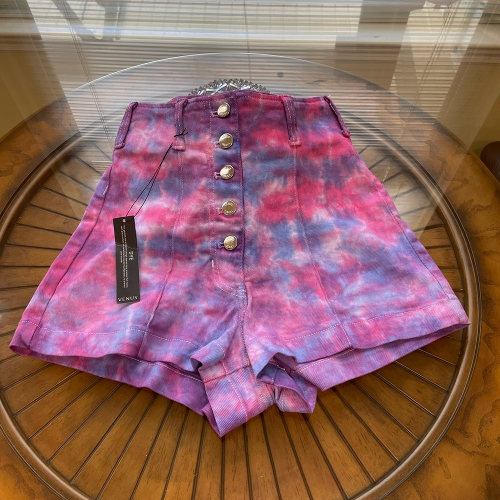 VENUS - NWT -  Denim Tie Dye Shorts US Size 4  & EUR size 36 - Picture 2 of 16